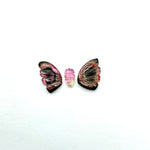 Load image into Gallery viewer, natural tourmaline Butterfly Shape Carving, Hand carved tourmaline Butterfly loose carving, carved butterfly  jewelry Making 23x11mm.