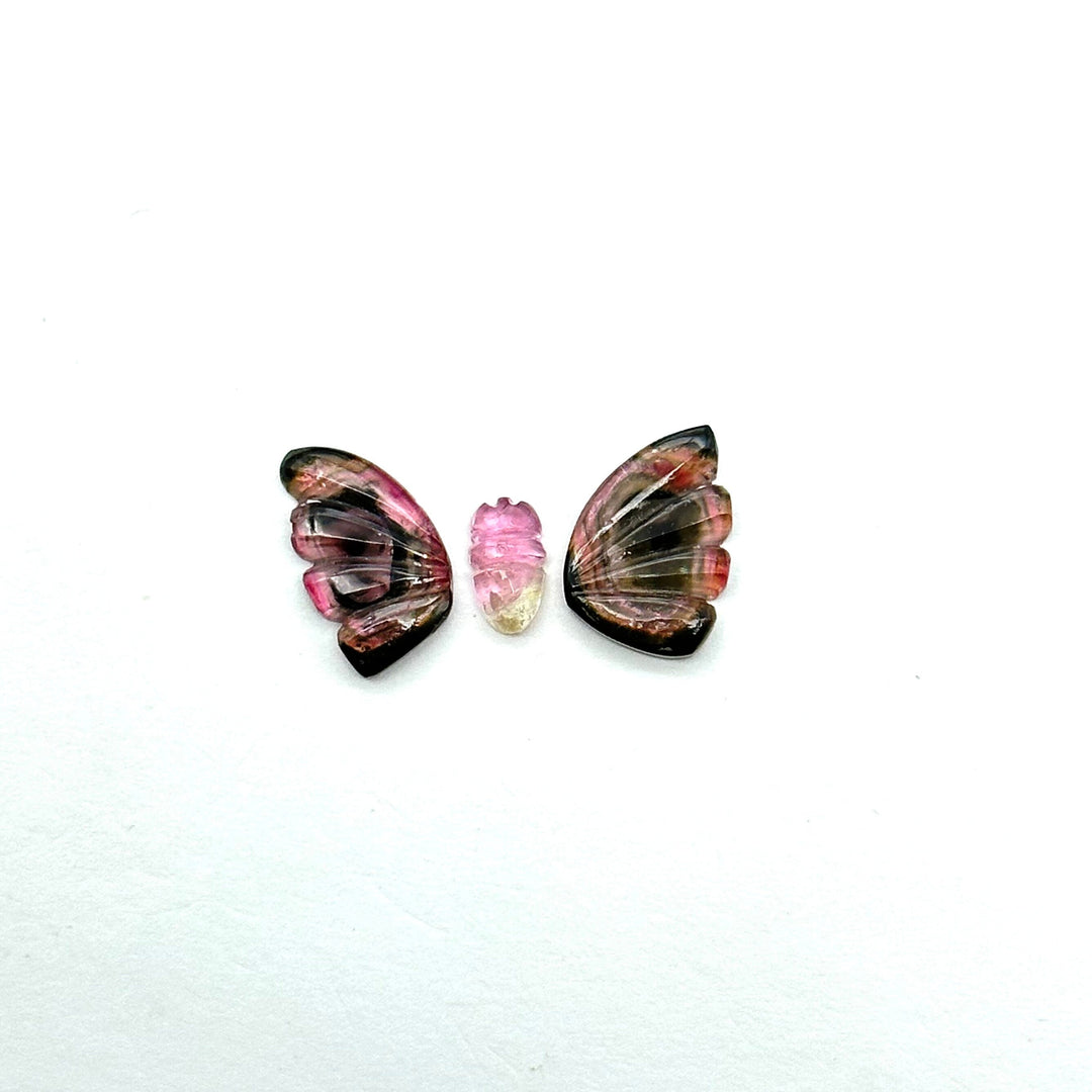 natural tourmaline Butterfly Shape Carving, Hand carved tourmaline Butterfly loose carving, carved butterfly  jewelry Making 23x11mm.