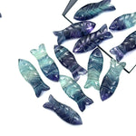 Load image into Gallery viewer, Natural Fluorite Fish Shape Gemstone, AAA Fluorite Fish Beads, Crystals Fish for Jewelry Making, Fish Charms, 23X9 MM Crystal Gifts