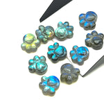 Load image into Gallery viewer, AAA+ Labradorite Hand Carved Dog Paw, Natural Labradorite Gemstone Flat Back Paw Carving, 13 MM Paw Charm, Dog/Cat Cute Paws for Jewelry