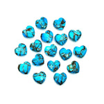 Load image into Gallery viewer, Tiny Copper Turquoise Heart Shape Beads, AAA Turquoise Faceted Heart Shape Briolette's, AAA Hand Carved Heart Charm, 8 MM, Heart Craft Beads