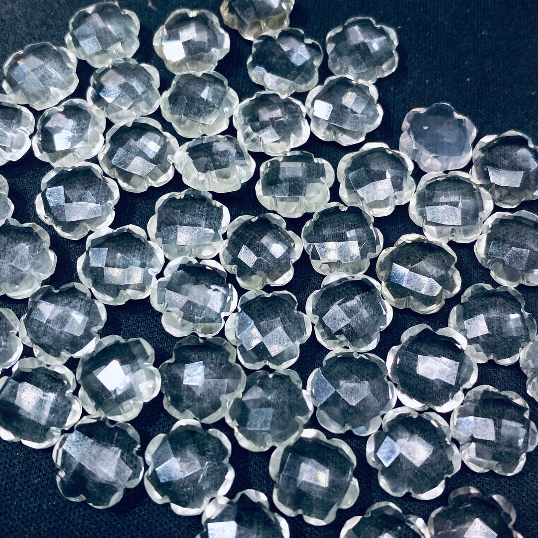 2,3,4,5 Pcs AAA Quality Crystal Quartz Flower Shape Carving Gemstone - 10 MM Fancy Flower Shape Gemstone For Jewelry Making - Loose Beads
