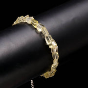 AAA Lemon Quartz Faceted Tumble Beads Bracelet, Lemon Quartz Nuggets Shape Beads Bracelet, Jewelry Gifts, Fancy Jewelry for Girls, 8 MM