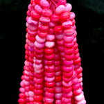Load image into Gallery viewer, Hot Pink Opal Smooth Rondelle Beads, Plain Red Opal Beads for Jewelry Making, Wholesale Loose Opal Beads, 8 MM Dark Pink Opal Beads