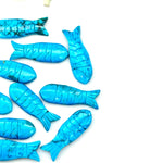 Load image into Gallery viewer, Blue Turquoise Handmade Fish Carving Beads, Blue Fish Shape Carved Gemstone, 10X30MM Loose Gemstone Fishes, Blue Fish Charm For Jewelry
