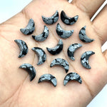 Load image into Gallery viewer, AAA Black Jasper Moon Shape Briolette's, Natural Black Jasper Faceted Moon Shape Gemstone Beads, Hand Carved Moon Beads, Moon Charms 12 MM