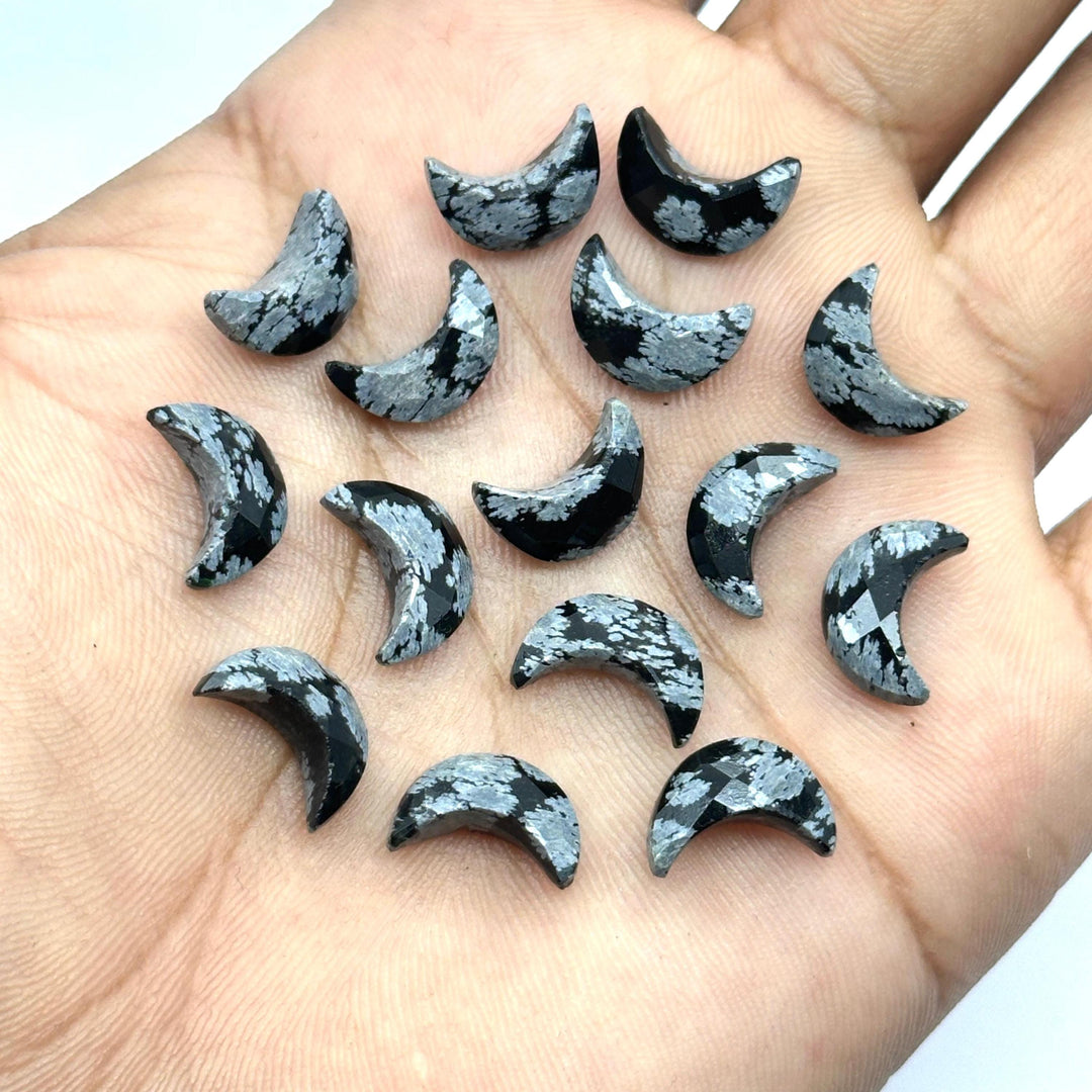 AAA Black Jasper Moon Shape Briolette's, Natural Black Jasper Faceted Moon Shape Gemstone Beads, Hand Carved Moon Beads, Moon Charms 12 MM