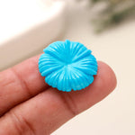 Load image into Gallery viewer, Blue Turquoise Hand Carved Flower Shape Stone, Flower Charms, 25 MM Reiki Healing Crystal Gifts, Floral Gemstones for Home Decor