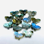Load image into Gallery viewer, Hand Carved Labradorite Butterfly: Gemstone Jewelry Making (12X7 mm)