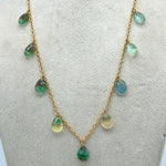 Load image into Gallery viewer, Rainbow Fluorite Pear Shape Beads Necklace, Faceted Drop Chain Necklace, Pear Gemstone Necklace, Women's Gift, Handmade 925 Silver Necklace