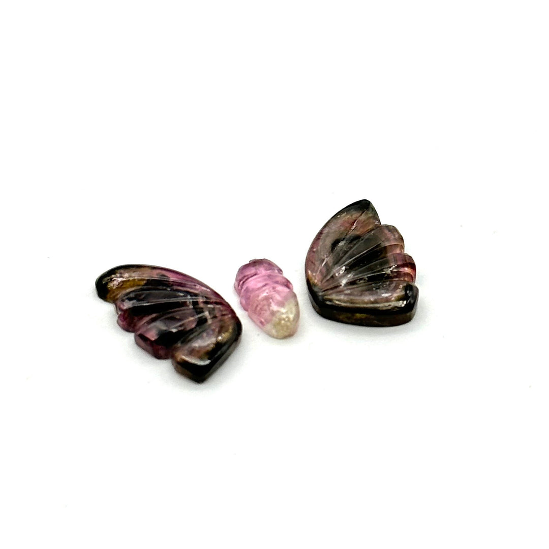 natural tourmaline Butterfly Shape Carving, Hand carved tourmaline Butterfly loose carving, carved butterfly  jewelry Making 23x11mm.