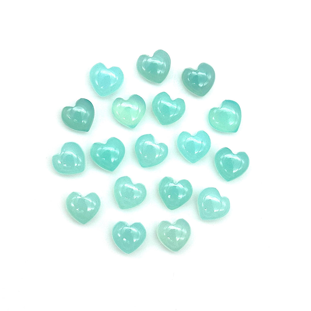 AAA Aqua Chalcedony Heart Shape Briolette's, Aqua Chalcedony Smooth Heart Shape Beads, Loose Gemstones, 8 MM Heart Charms for Jewelry