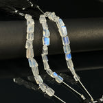 Load image into Gallery viewer, High Quality Flashy Rainbow Moonstone Tumble Shape Beads, Nugget Shape Faceted Beads, 4" Strand, Blue Fire Rainbow Moonstone Tumble Beads