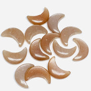 2,3,4,5,Pcs  Natural Peach Moonstone Hand Carved Moon Shape Briolettes, Carved Moon Shape Gemstone For Jewellery, Moon Shape Briolettes 17mm