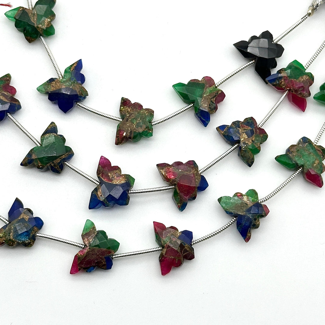 Colorful Mohave Turquoise Butterfly Beads, AAA Turquoise Faceted Butterfly Gemstone Briolette's, Butterfly Charms For Jewelry 14x10 MM
