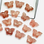 Load image into Gallery viewer, 2,3,4,5 pcs Strawberry Quartz Butterfly Shape Beads, Handmade Butterfly Shape Carving Beads, Fancy Faceted Briolettes Charms Beads 14x10 MM