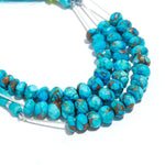 Load image into Gallery viewer, AAA Copper Turquoise Faceted Beads, Blue Copper Turquoise Faceted Rondelle Beads, 9-10 MM Healing Turquoise Beads for Jewelry, Loose Beads
