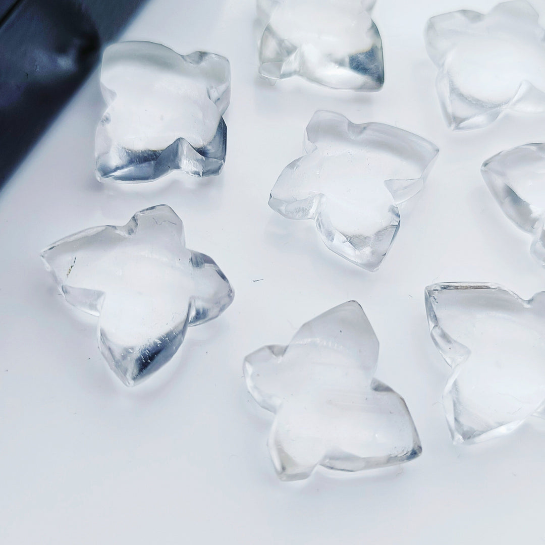 Natural Crystal Quartz Butterfly Shape Carving Beads, Hand Carved Smooth Butterfly Gemstone, Fancy Loose Beads For Jewelry, 13X9-14X10 MM