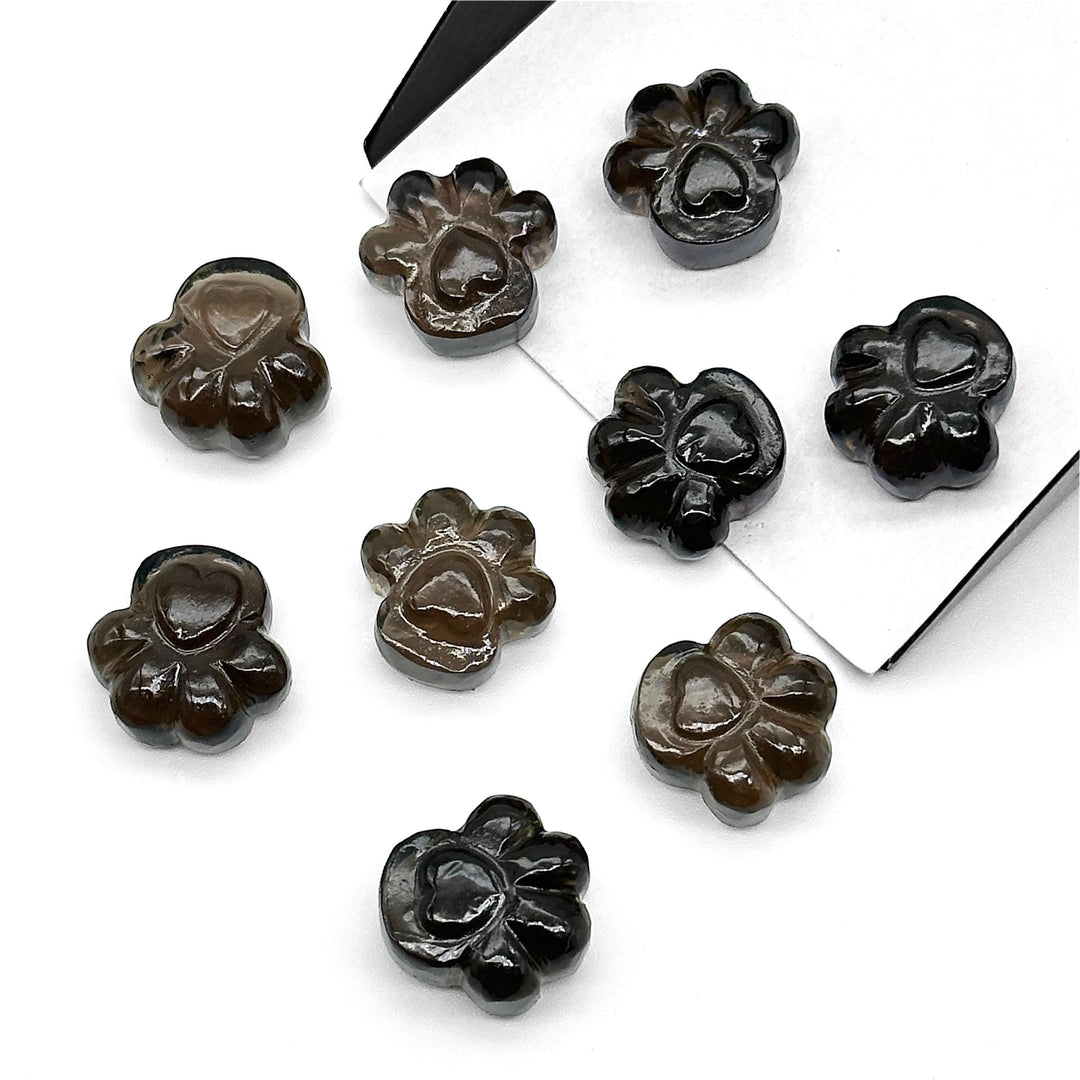 Natural Smokey Quartz Dog Paw Carving, AAA+ Quality Gemstone Paw Carving, 13 MM Little Paw Charm, Gift For Dog Lover, Dog Pendant For Gift