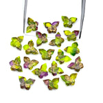 Load image into Gallery viewer, Neon UV Light Beads, Neon Green &amp; Purple Copper Turquoise Butterfly Beads, Faceted Butterfly Gemstone, Neon Turquoise Carving Beads 14x10 MM