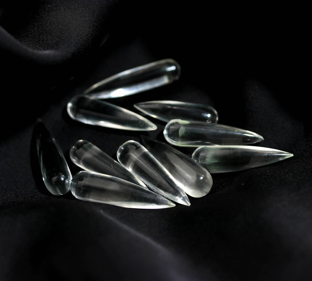 AAA Crystal Quartz Long Drop Shape Briolette's, Smooth Teardrop Beads, 7X28 MM Clear Drops for Earring Making, Loose Drops on Wholesale