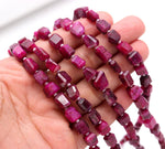 Load image into Gallery viewer, Faceted Ruby Corundum Tumble Shape Beads, 8 MM Red Dyed Ruby Nuggets Shape Beads, 8" Strand Fancy Jewelry Making Beads Loose Red Beads