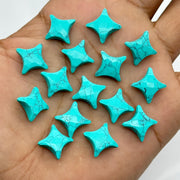 Howlight Turquoise Star Shape Beads, Blue Turquoise Fancy Star Shape Gemstone Beads, 15 MM Jewelry Making Star Shape Briolette Beads