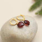 Load image into Gallery viewer, January Birthstone, Natural Granet Faceted Heart Earrings, Fancy Girls Jewelry, 10 MM Heart Jewelry for Her, Red Garnet Love Jewelry