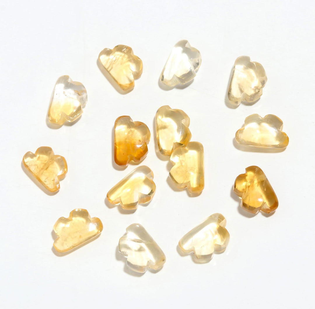 Genuine Citrine Clouds Shape Beads, AAA Citrine Smooth Cloud Shape Beads, Carved Cloud Shape Gemstone Charms, 12 MM, Loose Carved Briolettes