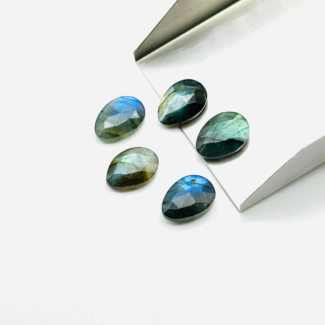 2,3,4,5 pcs A-one quality labradorite Faceted carved Rosecuts, freeform labradorite rosecuts, rosecut gemstone for jewelry 10X14 mm
