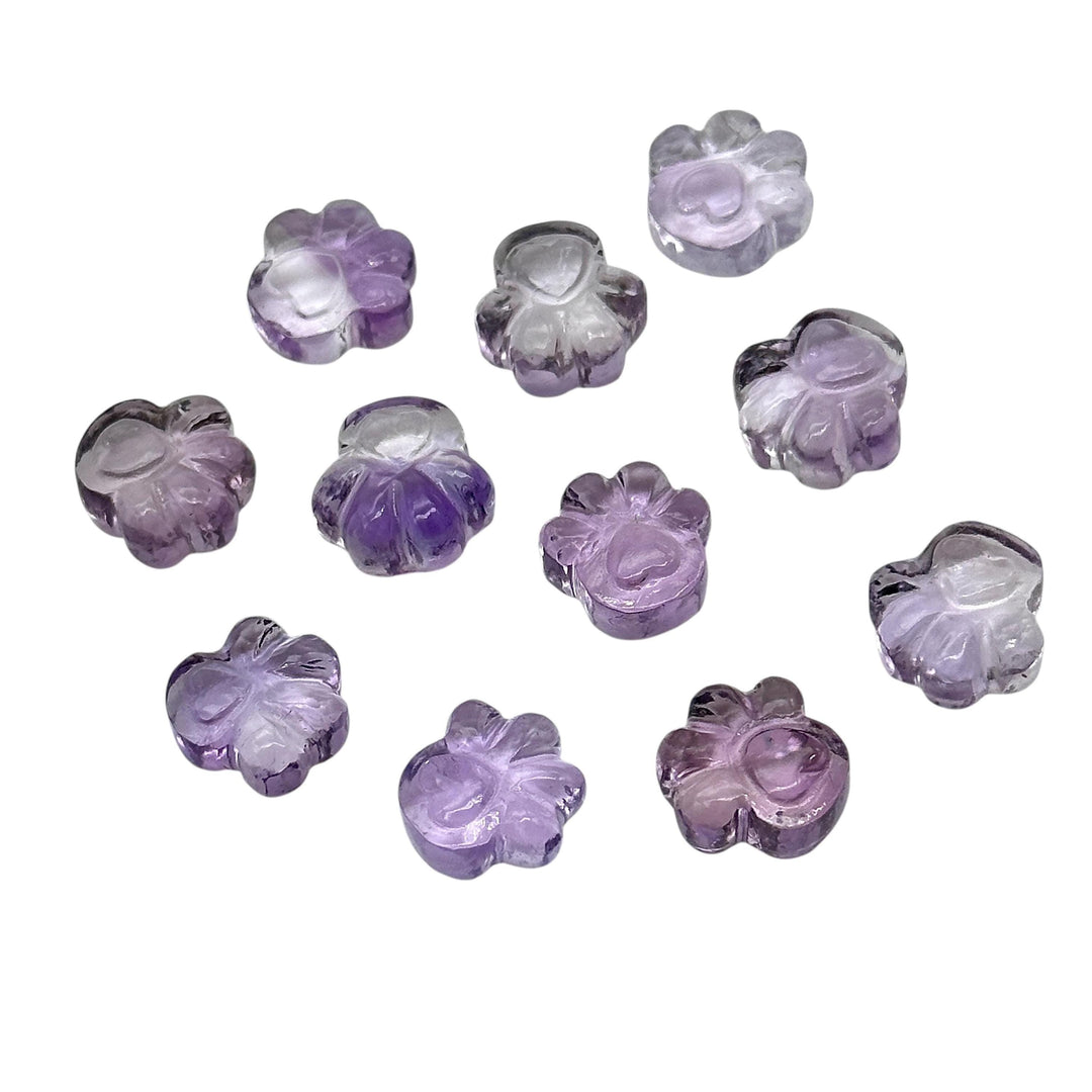 AAA+ Quality Natural Pink Amethyst Hand Carved Dog Paw, Gemstone Paw Carving, 13 MM Paw Charm, Dog Cute Purple Paws for Jewelry