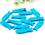 Load image into Gallery viewer, Blue Turquoise Handmade Fish Carving Beads, Blue Fish Shape Carved Gemstone, 10X30MM Loose Gemstone Fishes, Blue Fish Charm For Jewelry