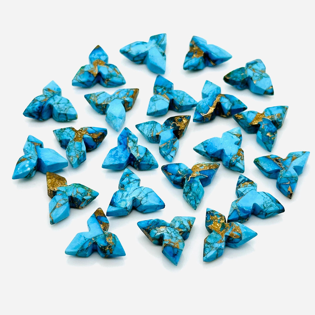 Copper Copper Turquoise Star Carving Beads, Fancy Star Shape Gemstone Beads, 12 MM Jewelry Making Star Shape Briolette Beads