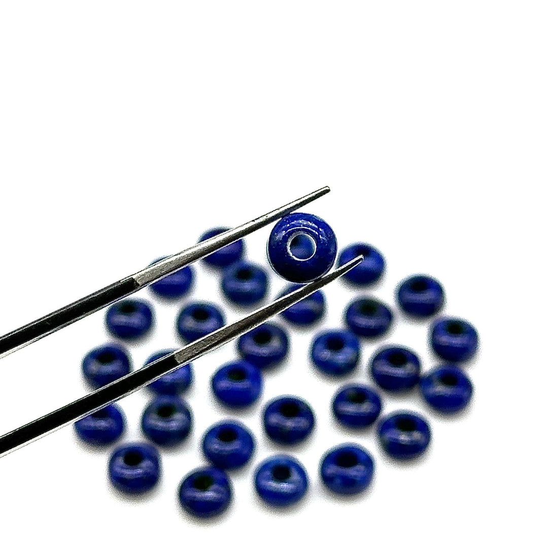 AAA Lapis Lazuli Donut Shape Beads, Natural Mini Black Onyx Donut Carving Stone, Loose Donut Shape Charm Beads, Energy Healing Stone 6MM