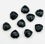 Load image into Gallery viewer, Natural Black Onyx Shell Beads, 8 MM Hand Carved Seashells, Tiny Carved Beads, Black Onyx Shell Charms, Jewelry &amp; Craft Making Gemstones