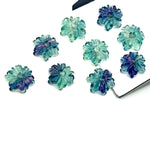 Load image into Gallery viewer, Superb Multi Fluorite Flower Shape Gemstone, AAA Natural Fluorite Flower Carving, Hand Carved Mini Flower Charm for Jewelry, 12 MM