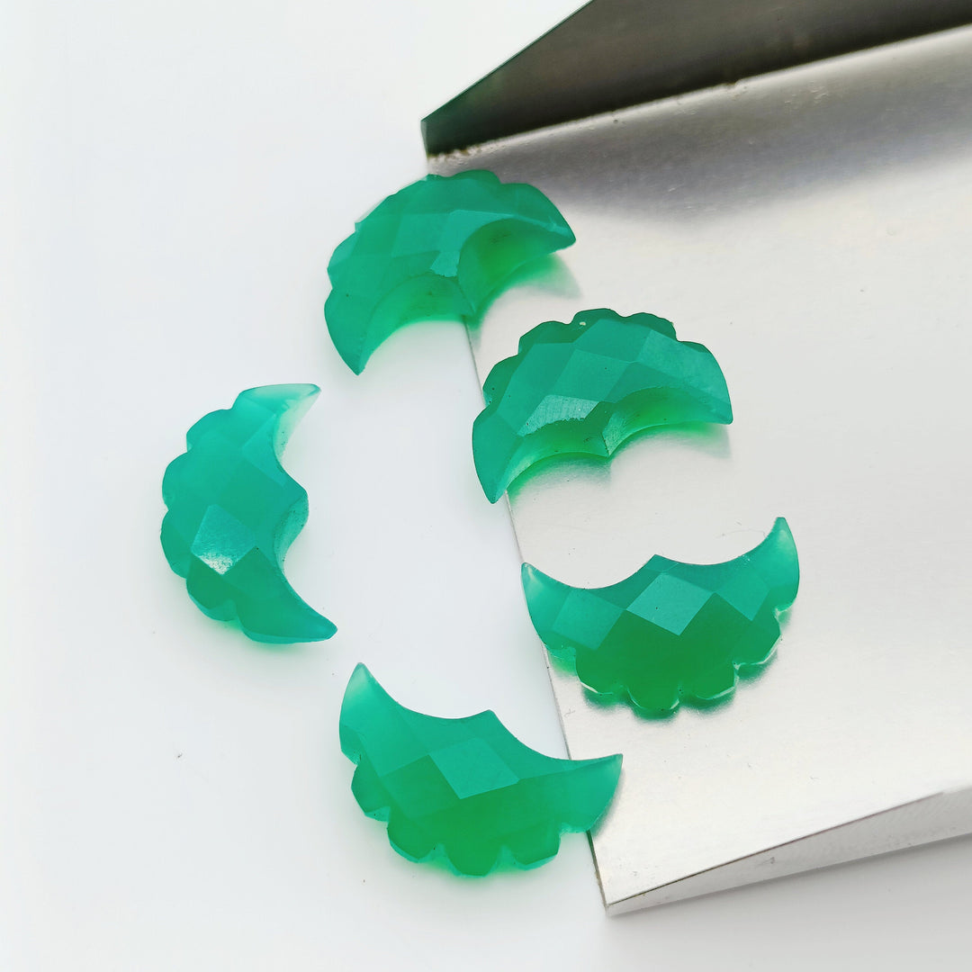 2,3,4,5,6 Pcs Natural Green Onyx faceted eagle Shape gemstone, Faceted Hand Carved eagle gemstone, fancy Shape Gemstone,16X10 mm