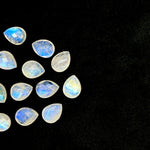 Load image into Gallery viewer, AAA+ Natural Rainbow Moonstone Faceted Pear Shape Beads, 9X12 MM Flashy Moonstone Briolette's Beads, Matched Pairs, Jewelry Making Beads
