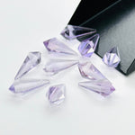 Load image into Gallery viewer, 2,3,4,5 pcs 100% Natural pink amethyst Fancy Shape Carved Gemstone, Loose Gemstone, pyramid Shape Gemstone Jewlery, Carved Gemstone 20x7 mm