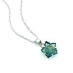 Load image into Gallery viewer, Hand Carved Green Fluorite Flower Pendant Necklace - Boho Hippie Style