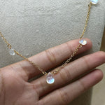 Load image into Gallery viewer, Beautiful Rainbow Moonstone Pear Necklace, Blue Flashy Faceted Pear Chain Necklace, Necklace For Girls, Gift For Her, Gold Plating Chain