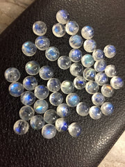 50 pcs AAA quality 100% natural blue flashy rainbow moonstone cabochon blue fire moonstone cabs loose gemstone lot for jewelry 6mm