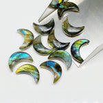 Load image into Gallery viewer, Flashy Labradorite Moon Shape Beads, Natural Labradorite Smooth Moon Shape Briolettes, Hand Carved Cresent Moon Charm Beads, 17 MM