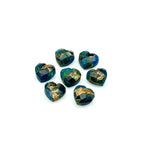 Load image into Gallery viewer, Neon Blue Mohave Turquoise Faceted Heart Shape Beads, Blue Copper Turquoise Heart Shape Carving Beads, 8 MM Heart Charm Gemstone Beads,
