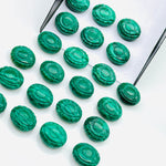 Load image into Gallery viewer, Malachite Evil Eye Beads, Hand Carved Gemstone Beads, Loose Oval Eye Beads, Green Evil Eye Charm Beads, Loose Carving Beads 10X12 MM
