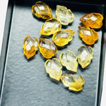 Load image into Gallery viewer, Natural Citrine Leaves Shape Carving Gemstone Beads, 9X13 MM Leaves Shape Loose Briolette's, Summer Leafs Beads, Wholesale Carving Beads