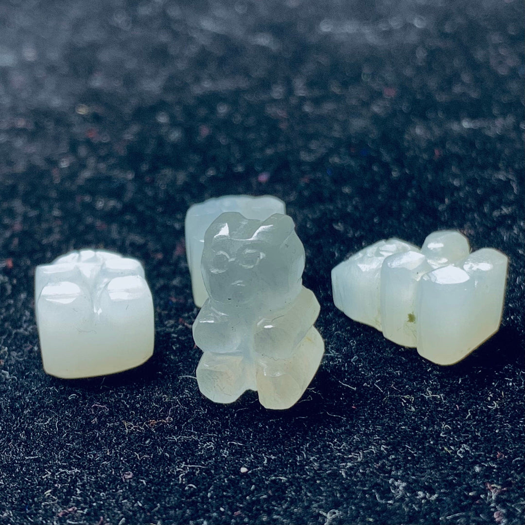 2,3,4,5 Pcs Natural Grey Moonstone Hand Carved Teddy Shape, Teddy Shape Gemstone For Jewellery, Teddy Shape Gemstone, 12X8 mm