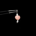 Load image into Gallery viewer, Fancy Pink Opal and Pearl Charms, Heart &amp; Oval Pearl Silver Charms, Gemstone Beads, Craft Making, 925 Silver Charms, Wholesale Gemstone