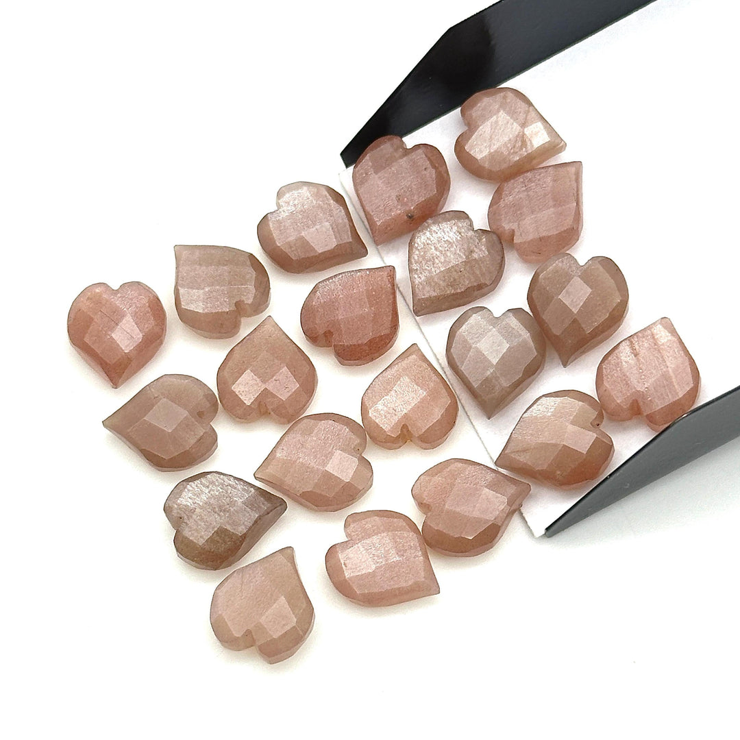 Chocolate Moonstone Heart Shape Beads, Natural Moonstone Hand Carved Heart Charms for Jewelry Making, Heart Shape Briolette's, 13 MM
