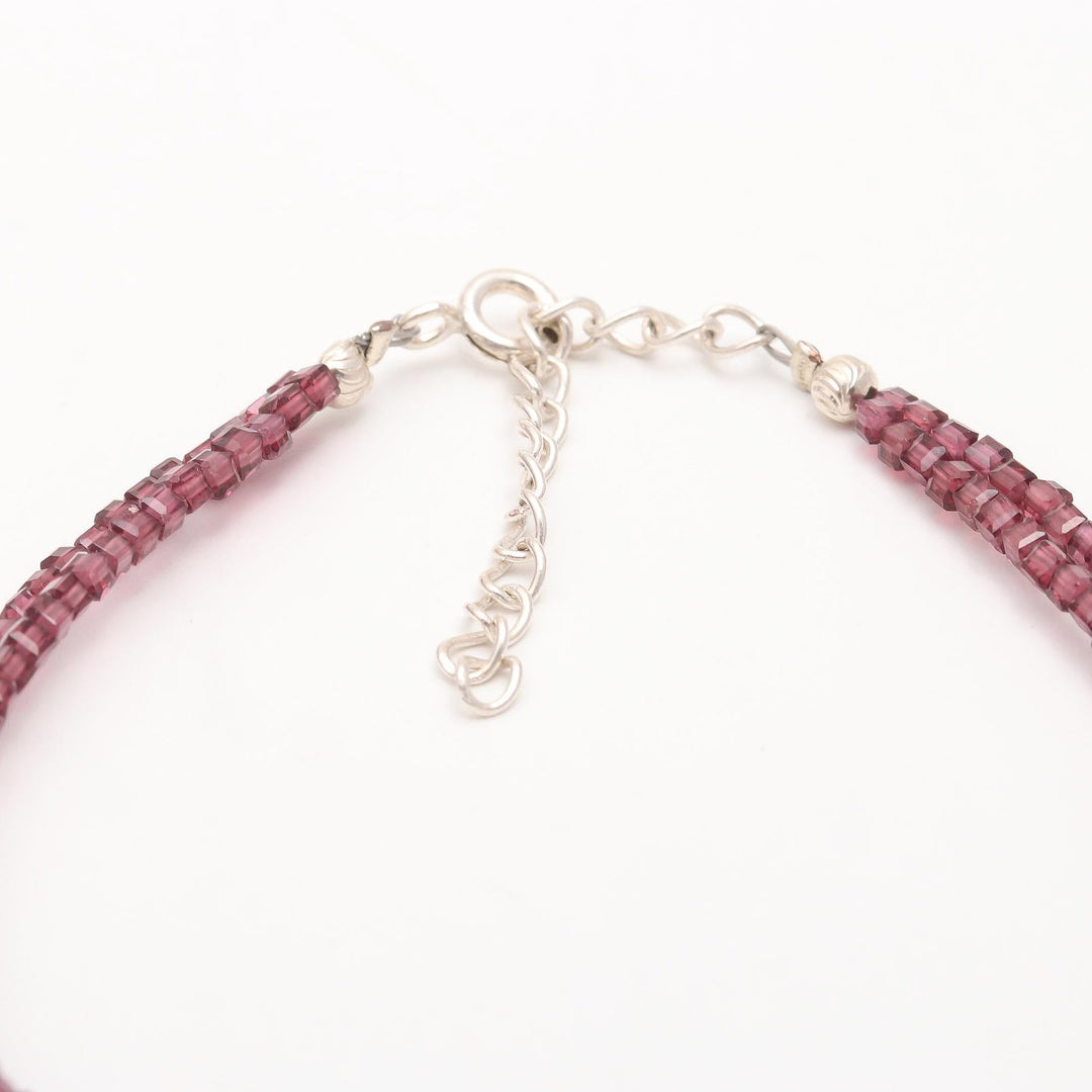 Beautiful Red Garnet Box Beads Bracelet, Handmade Faceted 2 MM Beads Bracelet, Bridesmaid Gift, Everyday Jewelry, Bracelet Gift for Her